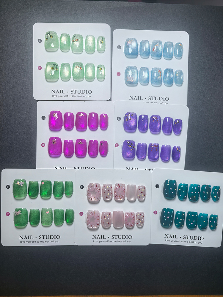 Nail Art Cat Eye - Накладные ногти «Кошачий глаз», 10 шт.,
