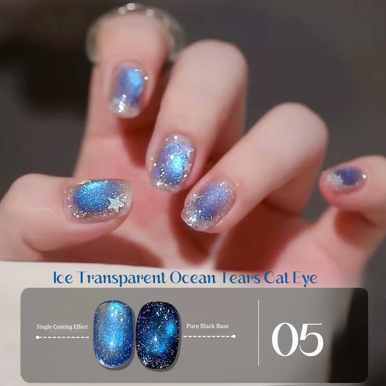 Nail Art Ice Blue - SHAKA 1-8 шт. Летний популярный прозрачный