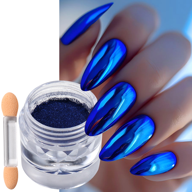 Nail Art Queen - Пигмент для ногтей «Королевский синий хром»