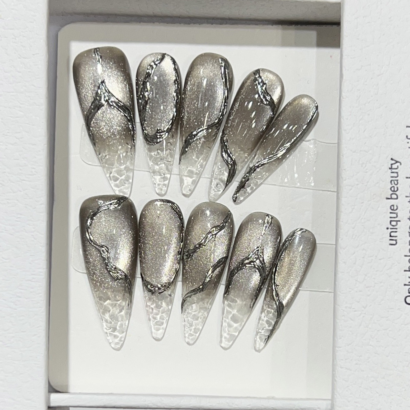 10 шт., накладные ногти на Хэл – обзор и цена Nail Art Cat Eye