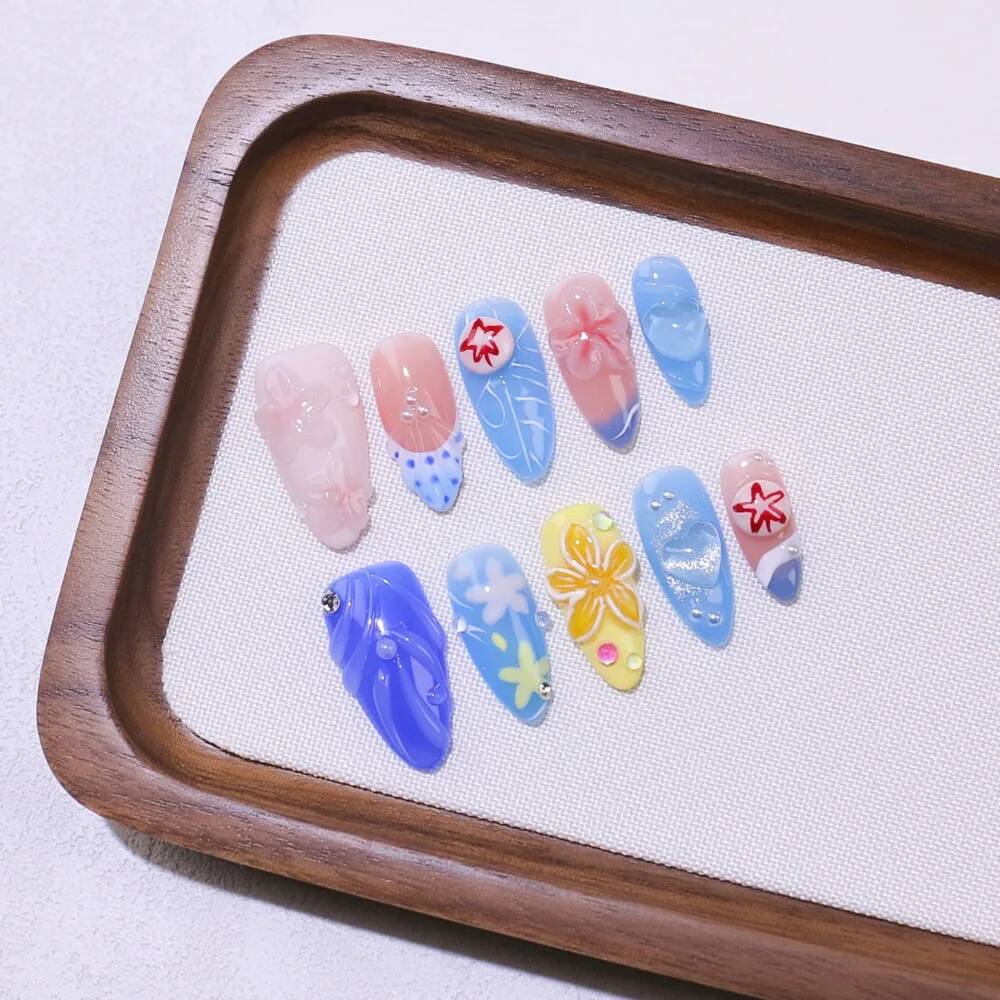 Роскошные накладные ногти ручн – обзор и цена Nail Art Ice Blue