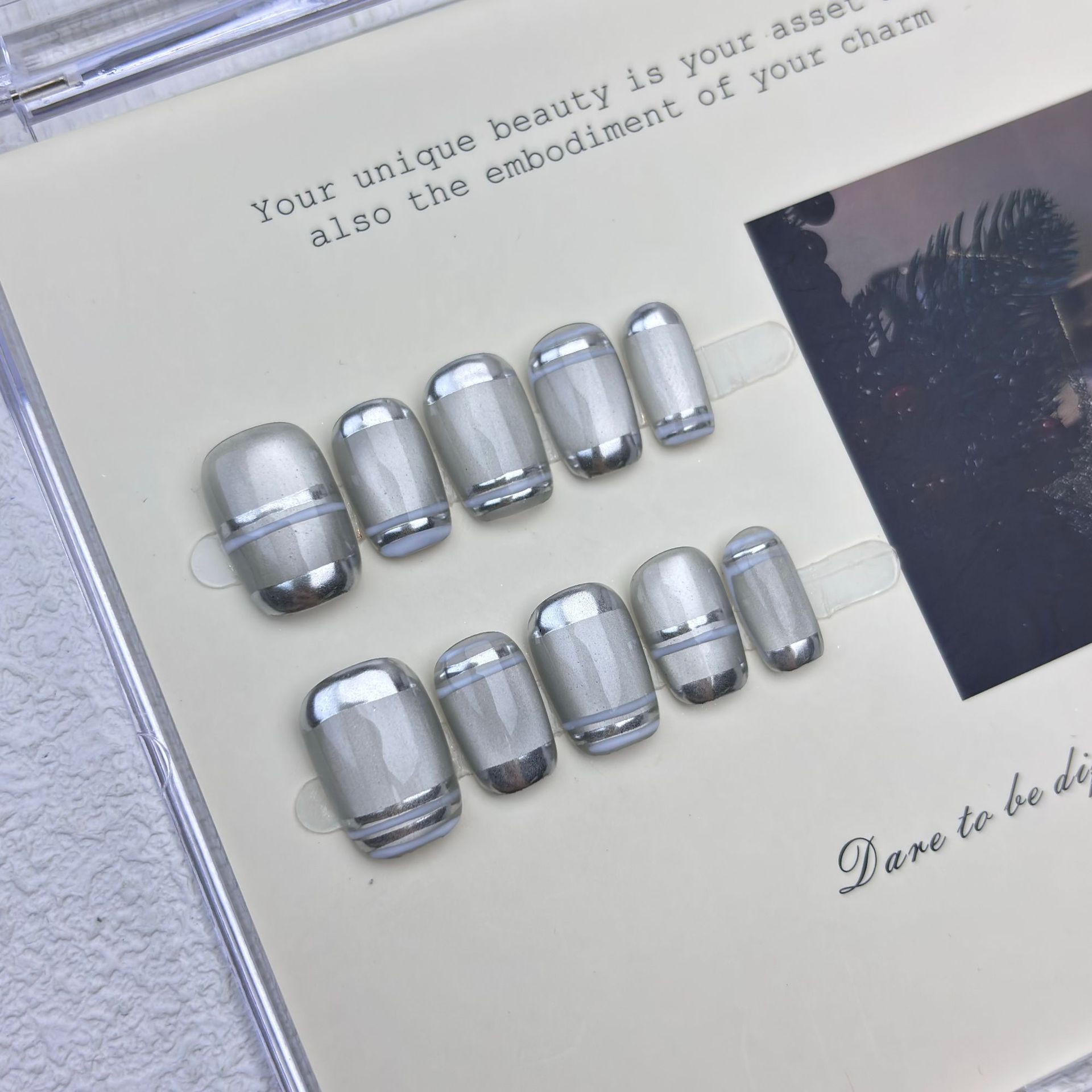 10 шт. накладных ногтей Aurora – обзор и цена Nail Art Cat Eye