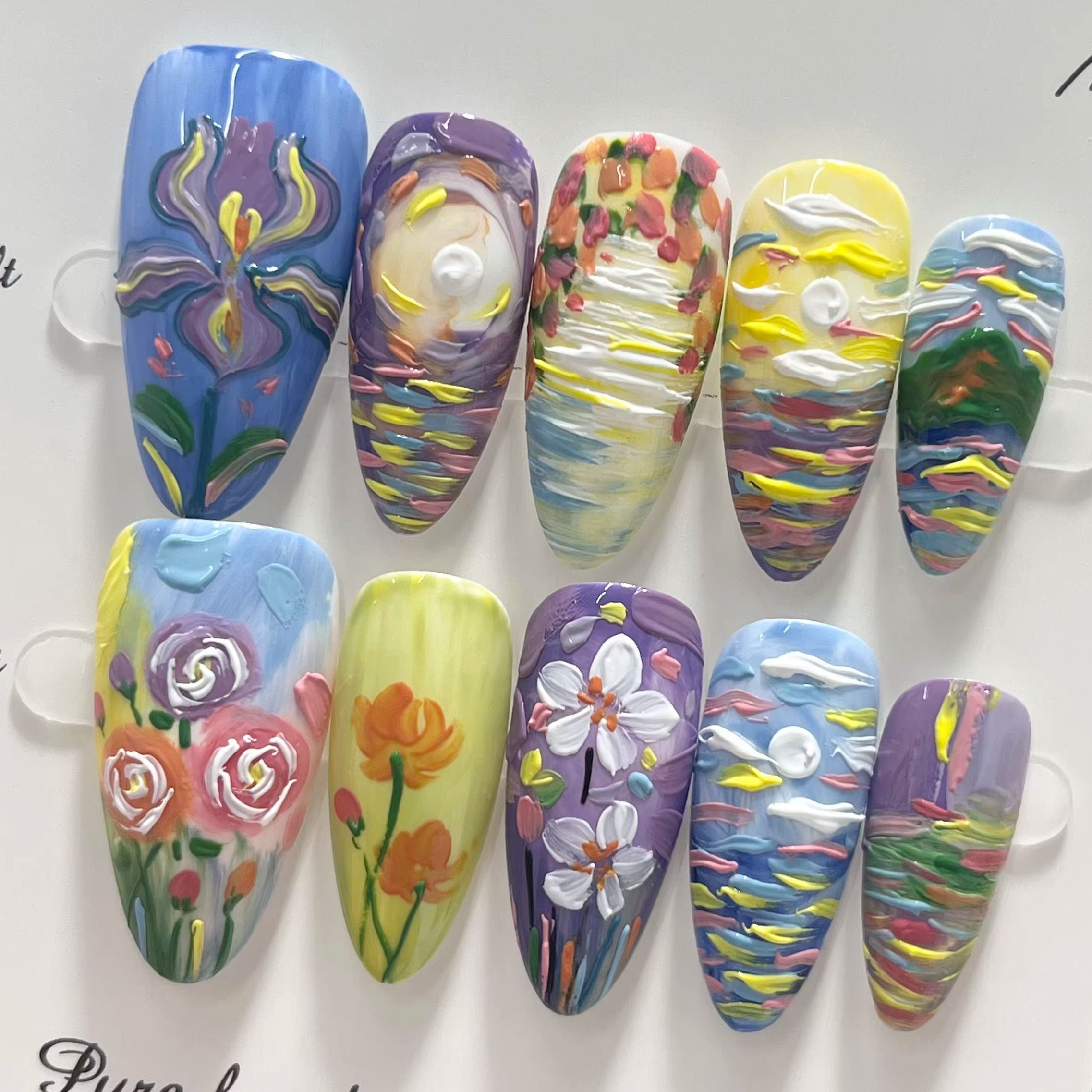 Искусственные многоразовые ног – обзор и цена Nail Art Van Gogh