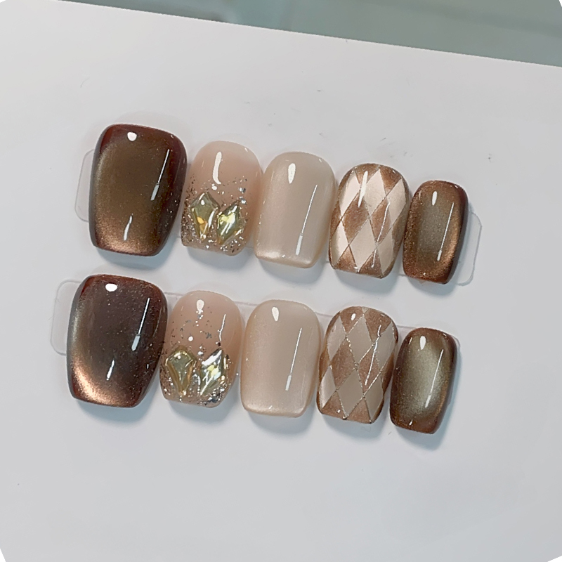 10 шт. Накладные ногти ручной  – обзор и цена Nail Art Cat Eye