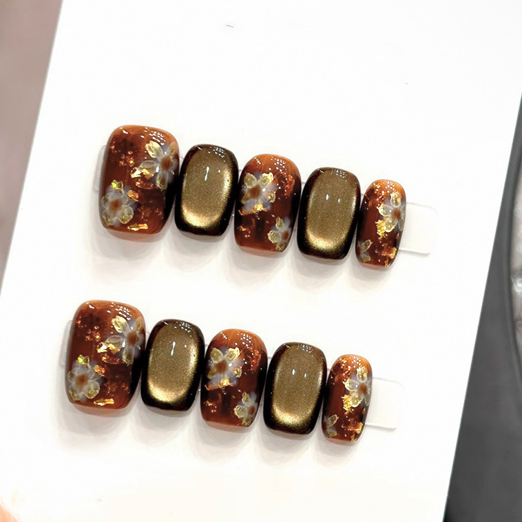 10 шт. Накладные ногти ручной  – обзор и цена Nail Art Cat Eye