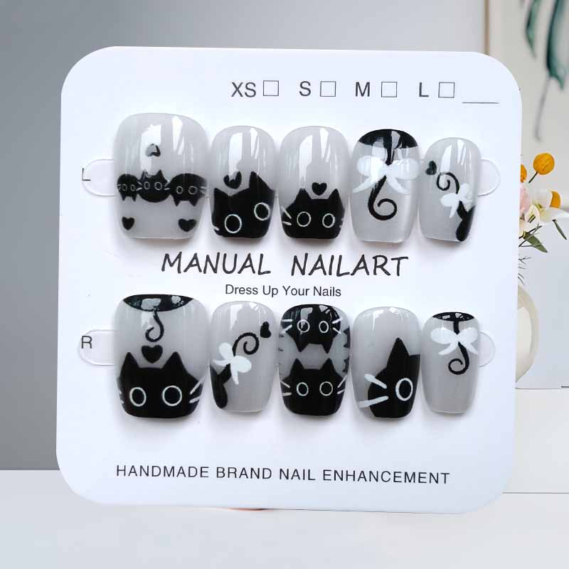 10 шт., милый мультяшный черны – обзор и цена Nail Art Cat Eye